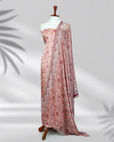 Calira peach pure silk dress with chiffon printed dupatta – Highway Fashion